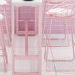 Glam Rectangle Bar Stool Table White Top Pub Table with Pink Base Clearhalo 'Bar Furniture' 'Bar Tables' 'bar_tables' 'furn' 'furn_bar_tables' 'Furniture' 'Kitchen & Dining Furniture' 1200x1200_76b96c90-e978-4e22-ae60-b470e8622982