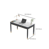 Rectangular Shaped Home Working Table Stone Writing Desk in White and Black