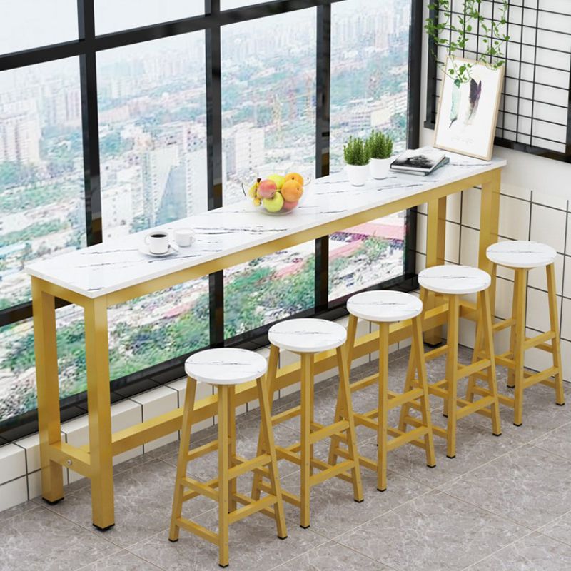 Manufactured Wood Rectangle Pub Table with Metal Frame for Living Room Clearhalo 'Bar Furniture' 'Bar Tables' 'bar_tables' 'furn' 'furn_bar_tables' 'Furniture' 'Kitchen & Dining Furniture' 1200x1200_76ba8434-04a6-4942-8a34-7c3c168b5fa5