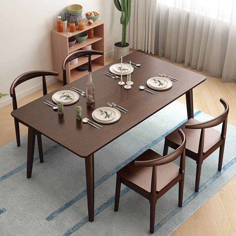 Minimalist Style Dining Table with Fixed Solid Wood Dining Table and Chairs for Home Use Clearhalo 'Dining Room Sets' 'Dining Tables & Seating' 'dining_room_set' 'furn' 'furn_dining_room_set' 'Furniture' 'furniture_dining_room_set' 'Kitchen & Dining Furniture' 'kitchen&dining_furn' 'kitchen' 1200x1200_76bb2922-f31a-47aa-baeb-4c1f89dca86b