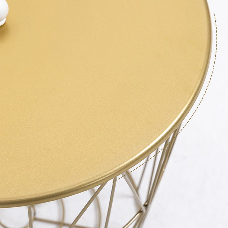 Fram Base Coffee or End Table with Storage Contemporary Metal Round Top Clearhalo 'Coffee & Accent Tables' 'Coffee Tables' 'coffee_tables' 'furn' 'furn_coffee_tables' 'Furniture' 'Living Room Furniture' 1200x1200_76bd8107-7e58-4a8b-83e6-2fdab09f1d31