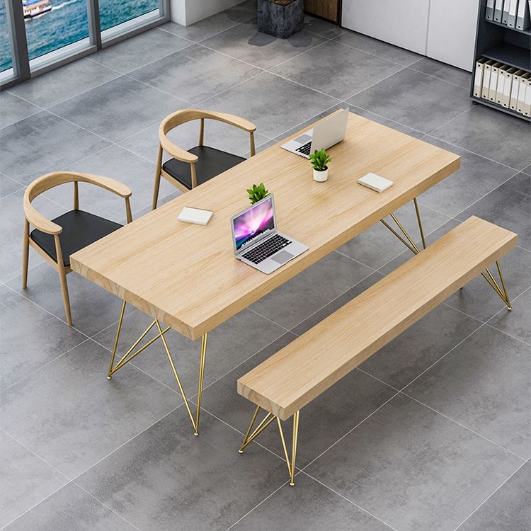 Tavolo da ufficio tavolo da scrittura di lusso in legno massiccio a forma di rettangolare