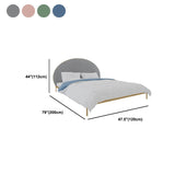 Glam Metal and Upholstered Bed Frame with Arched Upholstered Headboard