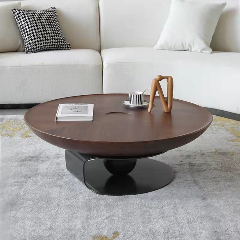 Modern Style Round Wood Table with Abstract Base Coffee Table Clearhalo 'Coffee & Accent Tables' 'Coffee Tables' 'coffee_tables' 'furn' 'furn_coffee_tables' 'Furniture' 'Living Room Furniture' 1200x1200_76befff3-aa59-425a-af2b-ce4d8c8937df
