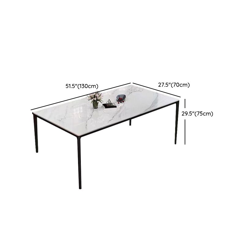 Industrial Sintered Stone Kitchen Table Rectangle Fixed Dining Room Desk Clearhalo 'Dining Tables & Seating' 'Dining Tables' 'dining_table' 'furn' 'furn_dining_table' 'Furniture' 'Kitchen & Dining Furniture' 1200x1200_76c05469-93f7-4589-8a8e-50b6d3495fc3