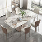 Nordic Sintered Stone Top Dining Set Rectangle 1/4/5/7 Pieces Dining Table with Chairs Clearhalo 'Dining Room Sets' 'Dining Tables & Seating' 'dining_room_set' 'furn' 'furn_dining_room_set' 'Furniture' 'furniture_dining_room_set' 'Kitchen & Dining Furniture' 1200x1200_76c0706d-19cc-4527-ac66-198e1da165c7