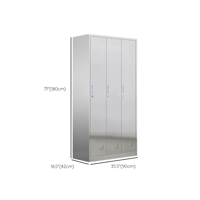 35,5 "L x 16,5" W x 71 "H Armoire de rangement de porte à charnière avec portes en métal avec portes métalliques