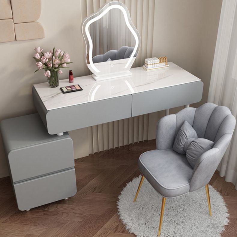 Contemporary Dressing Table Bedroom Wood Lighted Mirror Make-up Vanity