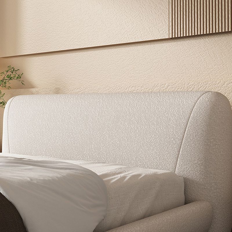 Contemporary Standard Bed with Rectangle Upholstered Headboard in White Clearhalo 'Bedroom Furniture' 'Beds' 'furn' 'furn_beds' 'Furniture' 1200x1200_76c466c2-705c-41f8-aeb8-53f477ddc2cb