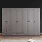 Contemporary Grey Wardrobe Armoire Engineered Wood Wardrobe Closet