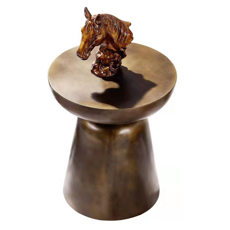 15.75" W x 15.75"D  x 17.72" H Side End Table Round Pedestal Side Table