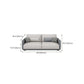 Modern White Pillows Square Arm Living Room Faux Leather Seating