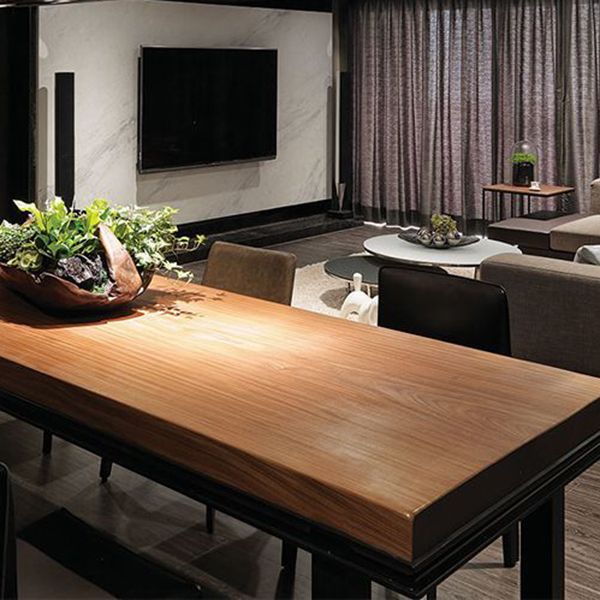 Rectangle Industrial Dining Table Solid Wood Top Home Table with 4 Black Iron Legs Clearhalo 'Dining Tables & Seating' 'Dining Tables' 'dining_table' 'furn' 'furn_dining_table' 'Furniture' 'Kitchen & Dining Furniture' 1200x1200_76c7e9e5-02ec-4086-9651-c76a0df25922