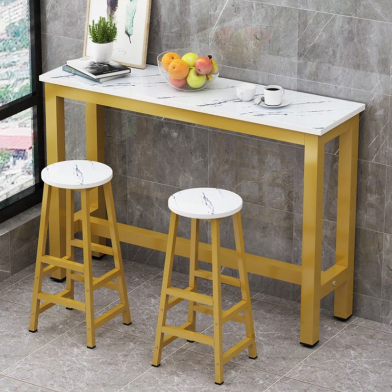 Manufactured Wood Rectangle Pub Table with Metal Frame for Living Room Clearhalo 'Bar Furniture' 'Bar Tables' 'bar_tables' 'furn' 'furn_bar_tables' 'Furniture' 'Kitchen & Dining Furniture' 1200x1200_76c85194-003c-4b07-8db7-5dc42c18908e