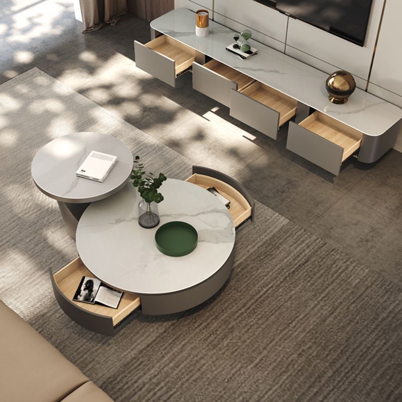 Modern Style Stone TV Stand Enclosed Storage TV Cabinet with Drawers Clearhalo 'furn' 'furn_tv_stands_entertainment_centers' 'Furniture' 'Living Room Furniture' 'TV Stands & Entertainment Centers' 'TV Stands & Media Storage Furniture' 'tv_stands_entertainment_centers' 1200x1200_76c8b294-fc2f-43c9-9583-97d4a8ce9352