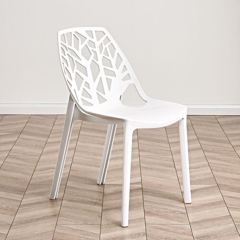 Contemporary Dining Chairs Armless Chair with Plastic Legs for Home