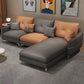 33.4"H Faux Leather Tufted Square Arm Sofa & Chaise for Living Room