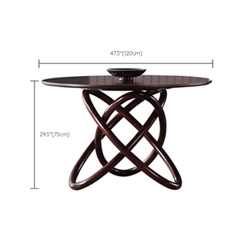 Contemporary Solid Wood Dining Table Round Pedestal Base Dining Table for Home Clearhalo 'Dining Tables & Seating' 'Dining Tables' 'dining_table' 'furn' 'furn_dining_table' 'Furniture' 'Kitchen & Dining Furniture' 1200x1200_76cb299f-4494-4ca5-bda9-30ea3684607e