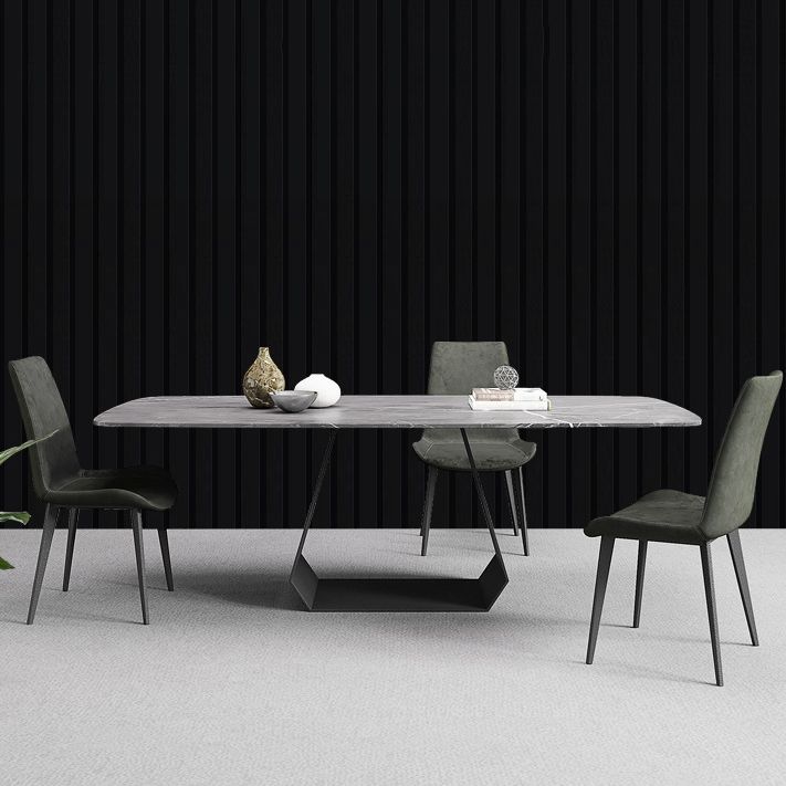 Rectangular Sintered Stone Dining Table Modern Dining Table with Metal Base Clearhalo 'Dining Tables & Seating' 'Dining Tables' 'dining_table' 'furn' 'furn_dining_table' 'Furniture' 'Kitchen & Dining Furniture' 1200x1200_76cccfd0-5466-4226-b9b6-5f0e944ce05c