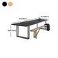 Solid Wood Top Dining Table Contemporary Dining Table with Sled Base in Black Clearhalo 'Dining Tables & Seating' 'Dining Tables' 'dining_table' 'furn' 'furn_dining_table' 'Furniture' 'furniture_dining_table' 'Kitchen & Dining Furniture' 'kitchen' 'kitchen_dining_table' 1200x1200_76cdf3f8-4640-41d2-9f01-9190b6380316