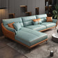 Blue and Orange Pillow Top Arm Sectional Sofa 35.43"H Slipcovered Cushion Back Sofa Clearhalo 'furn' 'furn_sectionals' 'Furniture' 'furniture_sectionals' 'Living Room Furniture' 'Sectionals' 1200x1200_76ce390a-d0ce-4014-8257-b08c71813e5d