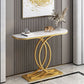 Glam Style Rectangle Console Table with Pedestal Base for Hall