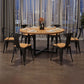 Contemporary 1/4/5/7 Pieces Furniture Round Solid Wood Dining Table Set in Brown Clearhalo 'Dining Room Sets' 'Dining Tables & Seating' 'dining_room_set' 'furn' 'furn_dining_room_set' 'Furniture' 'Kitchen & Dining Furniture' 1200x1200_76d0260a-2718-461e-a15c-bed666b34e3b