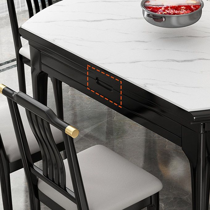 Contemporary Dining Room Table Solid Wood 4 Legs Dining Site Table Clearhalo 'Dining Tables & Seating' 'Dining Tables' 'dining_table' 'furn' 'furn_dining_table' 'Furniture' 'Kitchen & Dining Furniture' 1200x1200_76d09edc-4d0a-453c-b4de-bd23f913dfbf
