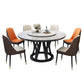 Round Dining Table Modern Dining Table with Wood Pedestal in Black Clearhalo ' dining_table' 'Dining Tables & Seating' 'Dining Tables' 'furn' 'furn_dining_table' 'Furniture' 'furniture_dining_table' 'Kitchen & Dining Furniture' 'kitchen&dining_furn' 'kitchen' 'kitchen_dining_table' 1200x1200_76d0f63b-4663-4086-ae9c-6268b0df61f9