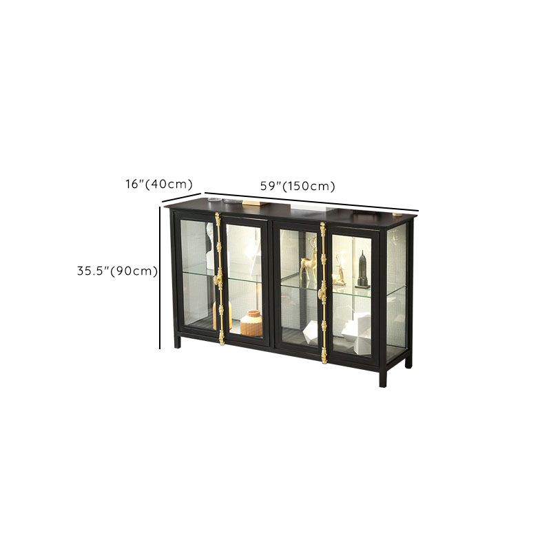 Modern Curio Cabinet Metal Glass Doors Storage Cabinet with Lighting Clearhalo 'Display & China Cabinets' 'display_china_cabinets' 'furn' 'furn_display_china_cabinets' 'Furniture' 'Kitchen & Dining Furniture' 1200x1200_76d1bc04-ee16-493f-98de-bf5c4a2514d2