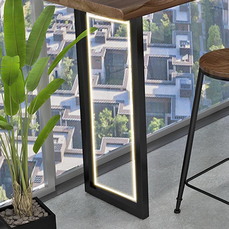 Dennenhout balktafel industriële staaftafel met ijzeren sleeënbasis