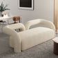 27.56" High Wool Sofa Modern Simple Tuxedo Arm Sofa in White