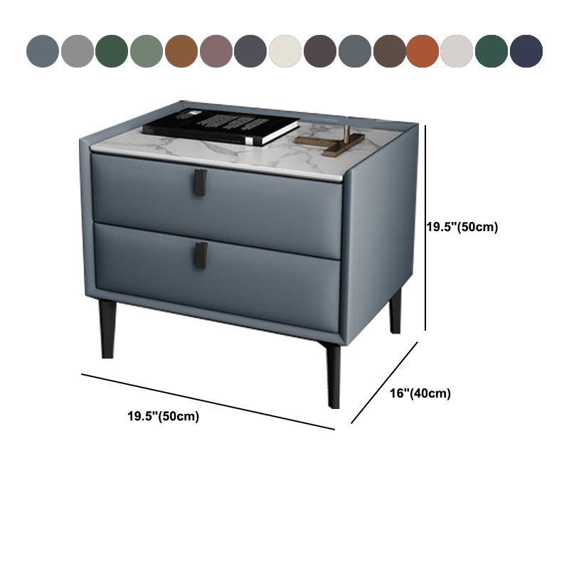 Cama de madera sólida Cabinete de noche de la cama glamorosa con 2-Drawer