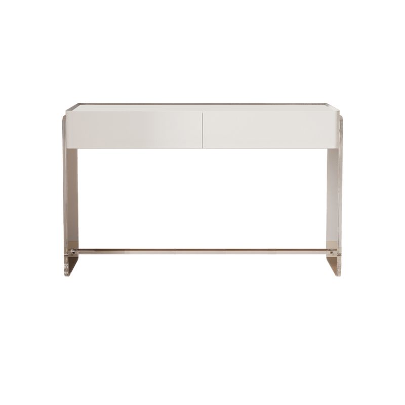 Table de coiffeuse de maquillage de vanité moderne Ensemble de tabourets en blanc