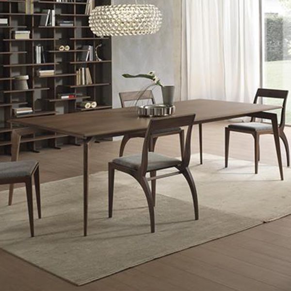 Mid-Century Modern Dining Table Solid Wood Kitchen Fixed Desk
