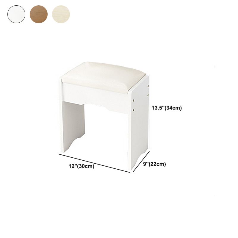 Scandinavian Engineered Wood Dressing Table Set with Mirror and Padded Stool