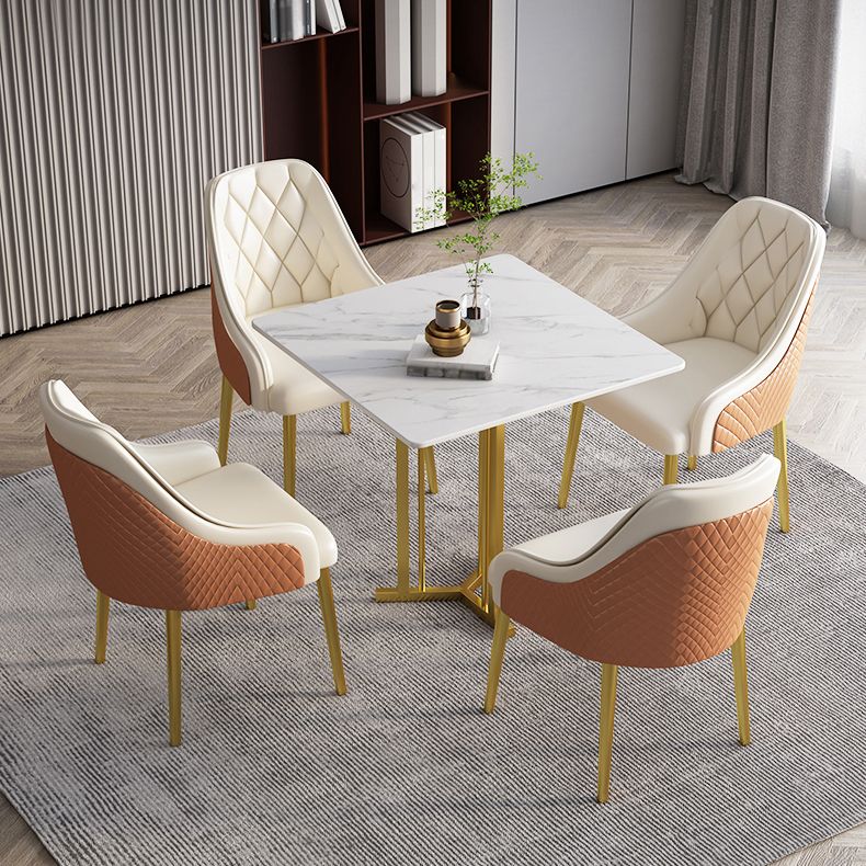 Scandinavisch design lederen eetkamerstoelen stoere achterstoel met achterste arm voor keuken