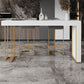 Mesa de mostrador de piedra rectangular Glam, juego de mesa de Bar de 1/3 piezas para cafetería