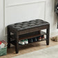 13.65-inch W Traditional Entryway Bench Solid Wood Seating Bench with Upholstered Clearhalo 'Benches' 'Chairs & Seating' 'furn' 'furn_benches' 'Furniture' 'Living Room Furniture' 1200x1200_76dae149-a1f8-421c-a67f-de1ae0c8d546