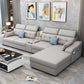 Recessed Arm Pillowed Back Cushions Sofa and Chaise Linen/Faux Leather Sectional Clearhalo 'furn' 'furn_sectionals' 'Furniture' 'furniture_sectionals' 'kitchen' 'kitchen_sectionals' 'Living Room Furniture' 'Sectionals' 1200x1200_76dd9eb3-6b68-4f9f-b6e2-46aa797c86b2