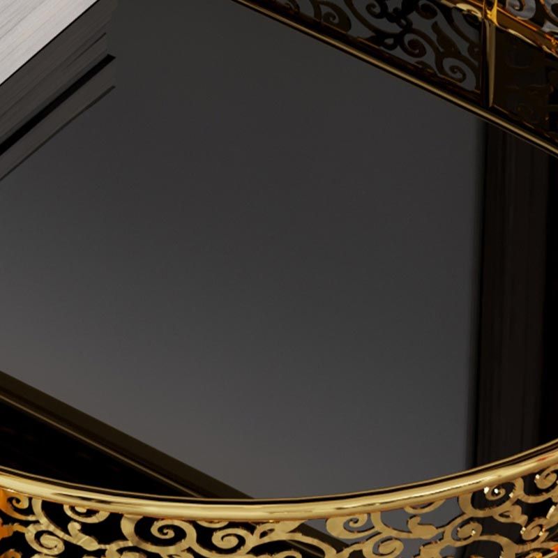 Tavolo da preparazione a vetro ovale contemporaneo 32.28 "H tavolo da preparazione a rotolamento per sala da pranzo