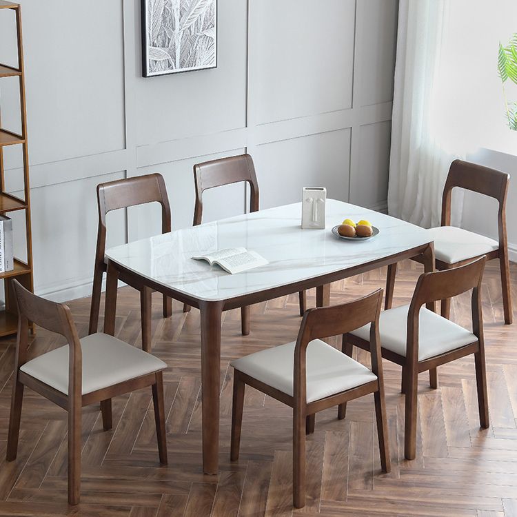 Contemporary Sintered Stone Standard Dining Set Rectangle Shape White Dining Set with 4 Legs Table Clearhalo 'Dining Room Sets' 'Dining Tables & Seating' 'dining_room_set' 'furn' 'furn_dining_room_set' 'Furniture' 'furniture_dining_room_set' 'Kitchen & Dining Furniture' 'kitchen&dining_furn' 'kitchen' 1200x1200_76de7a1d-6bb9-4d24-b60d-56769ab46db6