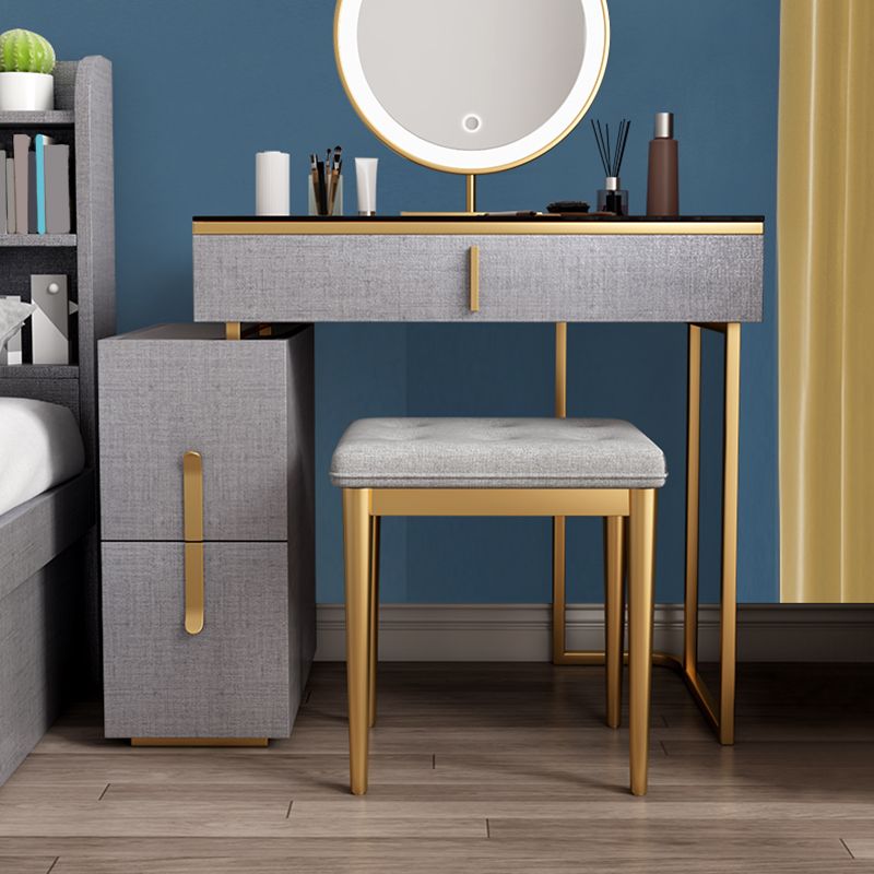 3-Drawer-Gla-Waschtisch mit Stuhlglam 26,4 "W-Schminktisch