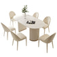 Traditional Luxury Dining Table White Stone Oval Dining Table for Home Clearhalo 'Dining Tables & Seating' 'Dining Tables' 'dining_table' 'furn' 'furn_dining_table' 'Furniture' 'Kitchen & Dining Furniture' 1200x1200_76e0b727-cd98-49df-bba7-f117a9d45ac6