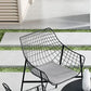 Industrial Home Patio Dining Chair Metal Slat Back in Black Chair