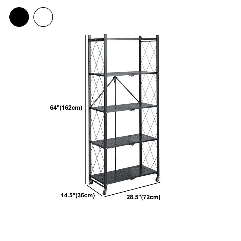 3/4/5-Shelf Steel Industrial Etagere Bookshelf Vertical Open Bookshelf with Caster Wheels Clearhalo 'Bookcases' 'furn' 'furn_bookcases' 'Furniture' 'furniture_bookcases' 'kitchen' 'kitchen_bookcases' 'Living Room Furniture' 'Office Furniture' 1200x1200_76e3fb5a-1b51-4892-b293-d450639b7edd