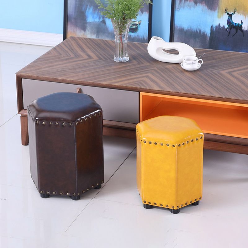 Yellow Modern Standard Leather Specialty Standard for Living Room Clearhalo 'furn' 'furn_ottomans_poufs' 'Furniture' 'Living Room Furniture' 'Ottomans & Poufs' 'ottomans_poufs' 1200x1200_76e46e20-9bca-4f4e-bd5a-254c9c08e4ee