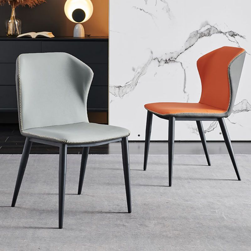 Minimalist Style Wingback Parsons Chair Leather Dining Chairs for Kitchen Clearhalo ' kitchen&dining_furn' 'Dining Chairs' 'Dining Tables & Seating' 'dining_chair' 'furn' 'furn_dining_chair' 'Furniture' 'furniture_dining_chair' 'Kitchen & Dining Furniture' 'kitchen' 1200x1200_76e7691c-6f4b-46bc-9c8b-443283e53cc8