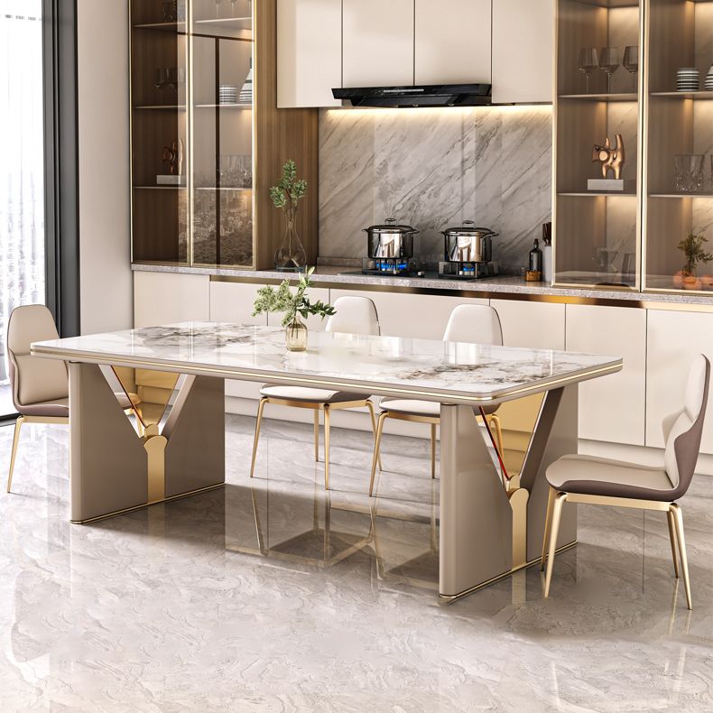 Set di tavoli da pranzo bianca ad alta lucido 1/4/5/7 pezzi Dinette in pietra per la cucina