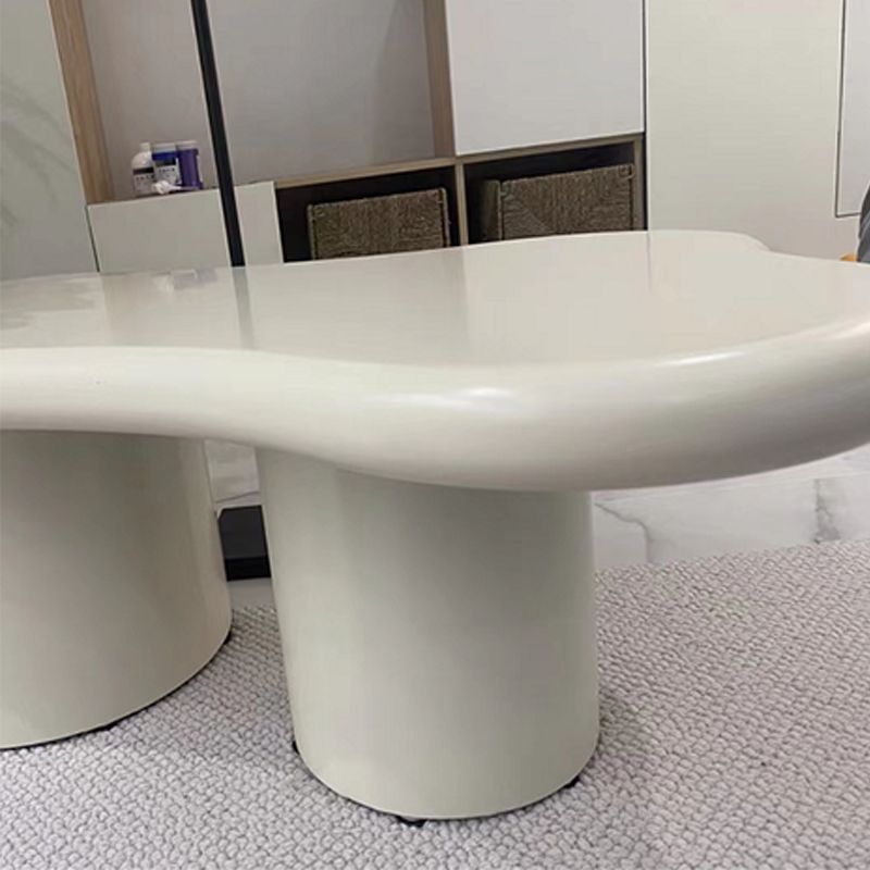 Scandinavian Cream Wood Coffee Table 2 Legs Irregular Cocktail Table Clearhalo 'Coffee & Accent Tables' 'Coffee Tables' 'coffee_tables' 'furn' 'furn_coffee_tables' 'Furniture' 'Living Room Furniture' 1200x1200_76eb9bbe-7127-45d6-b019-84a4157defa2